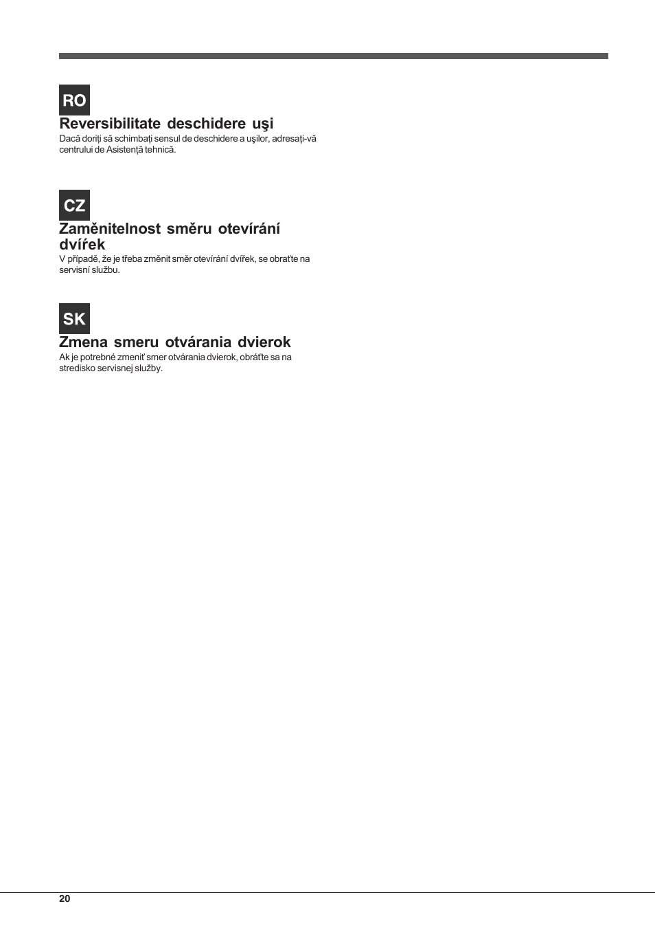 Hotpoint Ariston Combinato EBYH 20320 V User Manual | Page 20 / 64