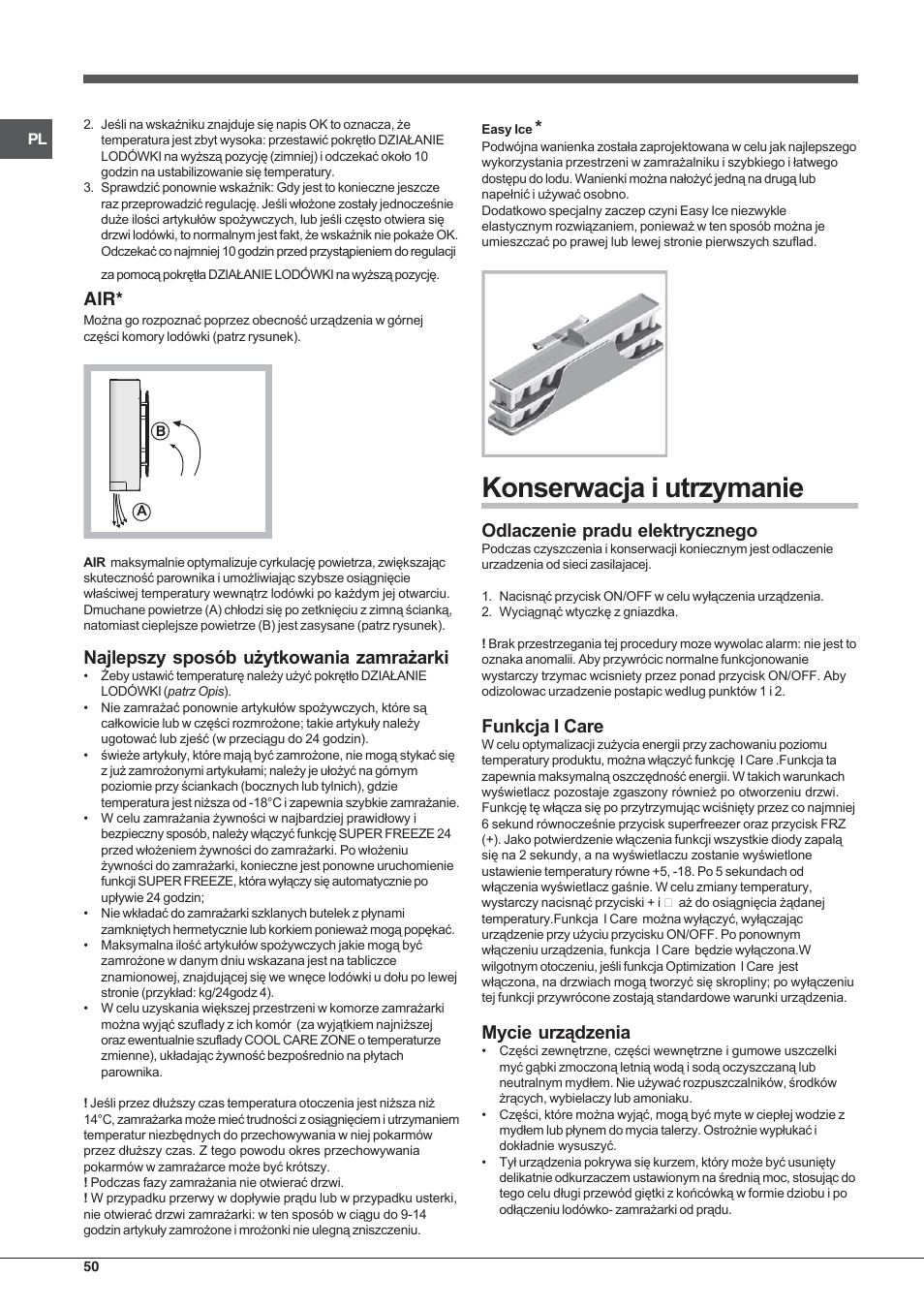 Hotpoint Ariston Combinato EBYH 20320 V User Manual | Page 50 / 64