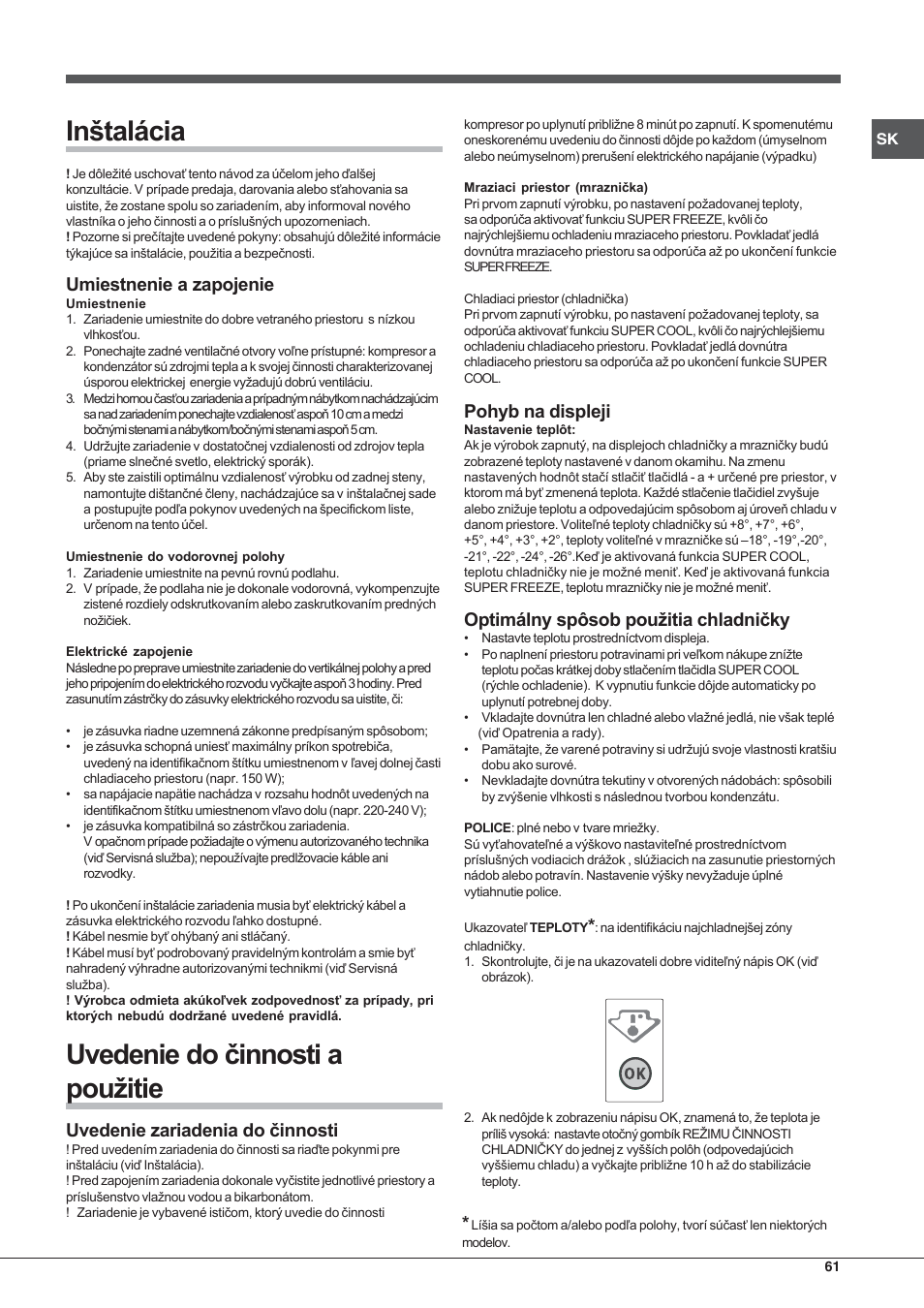 Hotpoint Ariston Combinato EBYH 20320 V User Manual | Page 61 / 64