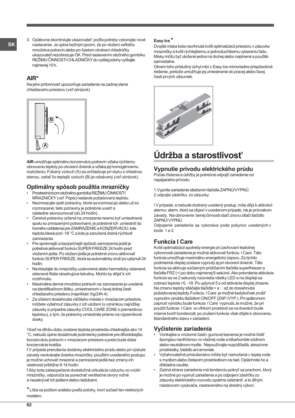 Hotpoint Ariston Combinato EBYH 20320 V User Manual | Page 62 / 64