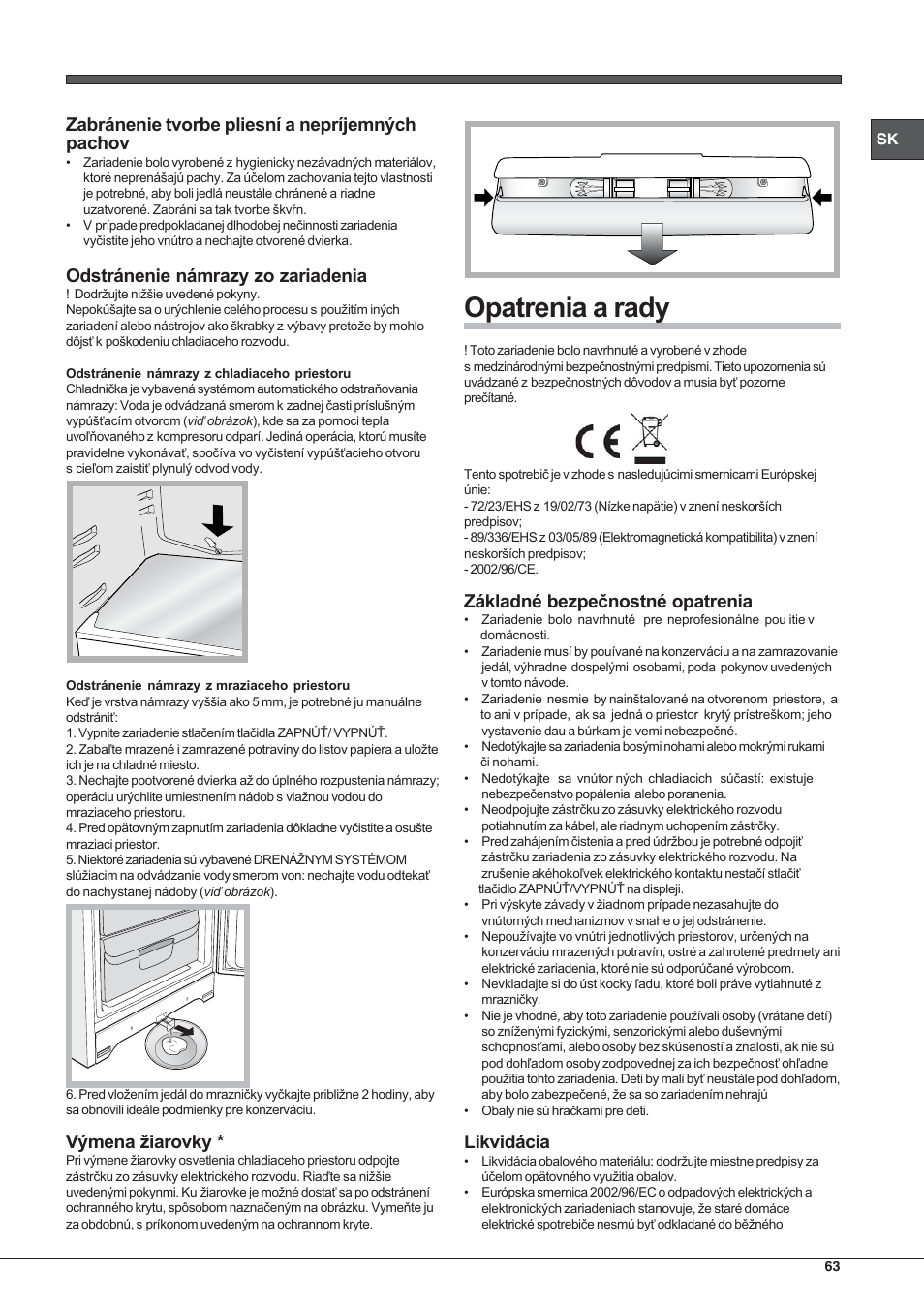 Hotpoint Ariston Combinato EBYH 20320 V User Manual | Page 63 / 64