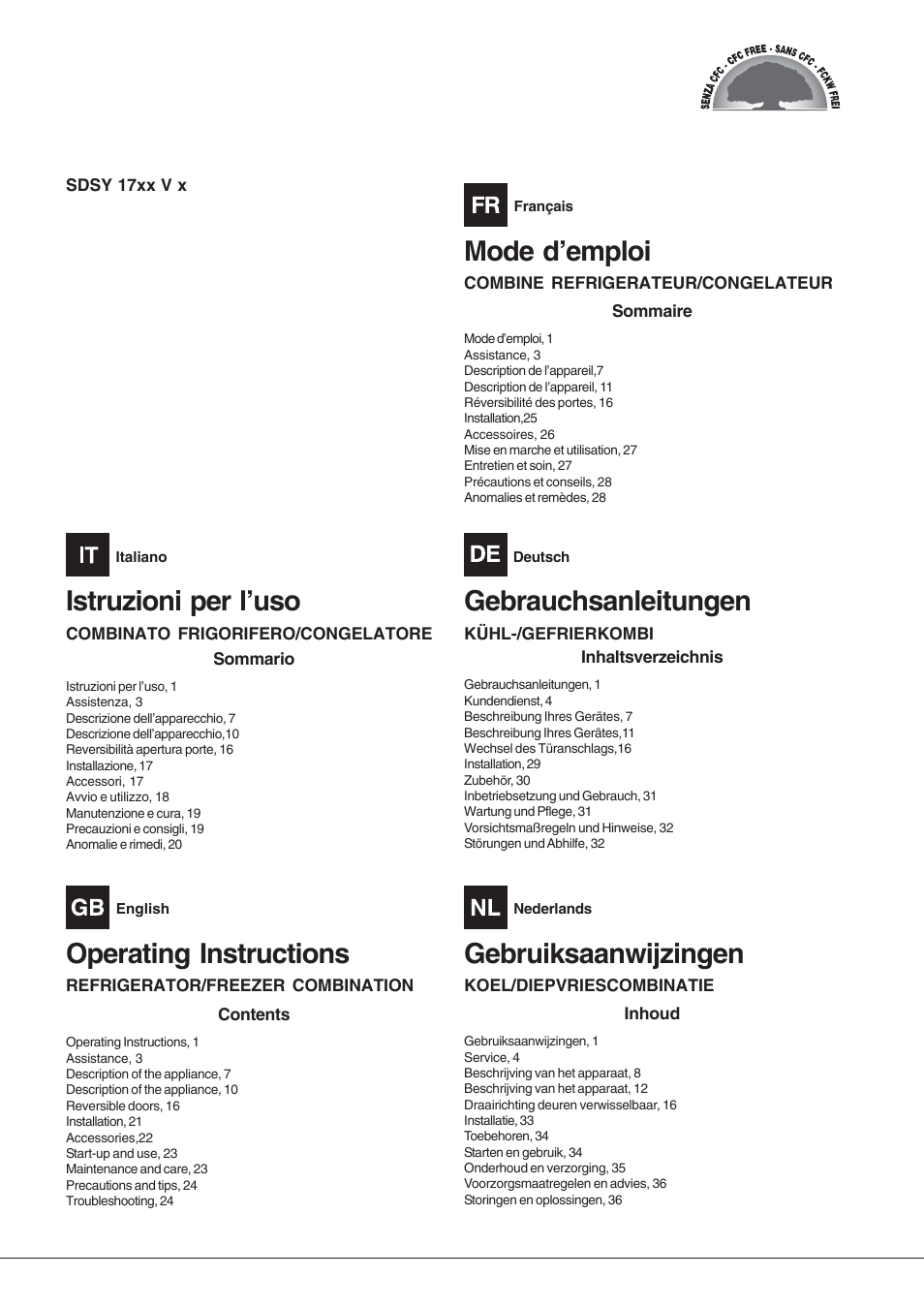 Hotpoint Ariston SDSY 17xx V x User Manual | 60 pages