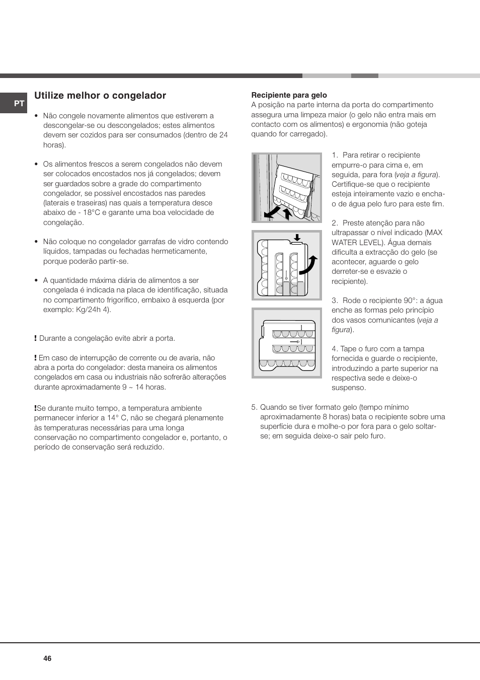 Utilize melhor o congelador | Hotpoint Ariston Doppia Porta BD 2931 EU-HA User Manual | Page 46 / 52