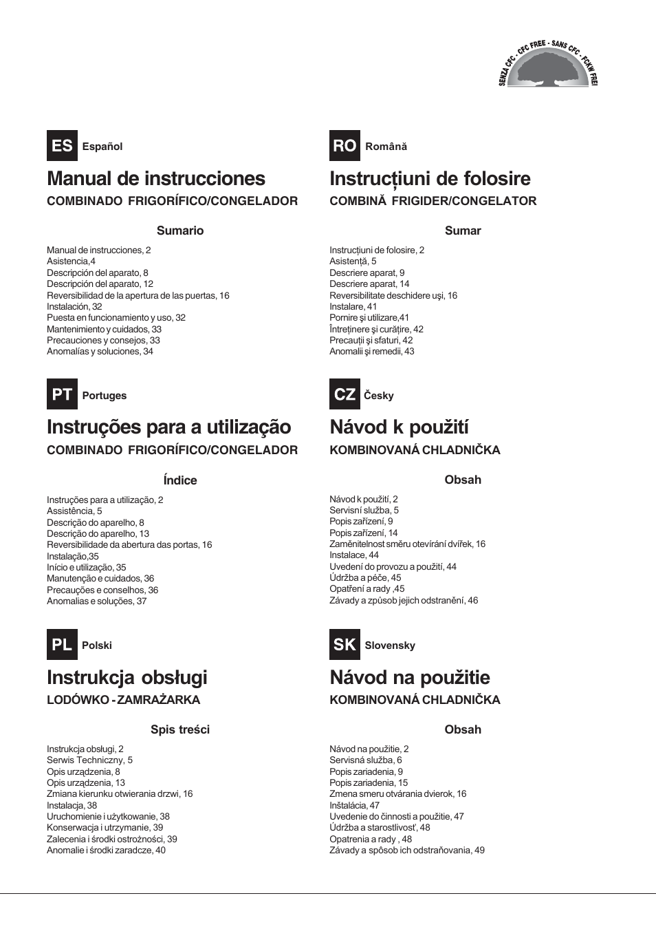 Manual de instrucciones, Instruções para a utilização | Hotpoint Ariston UPSY 1722 F J User Manual | Page 2 / 52