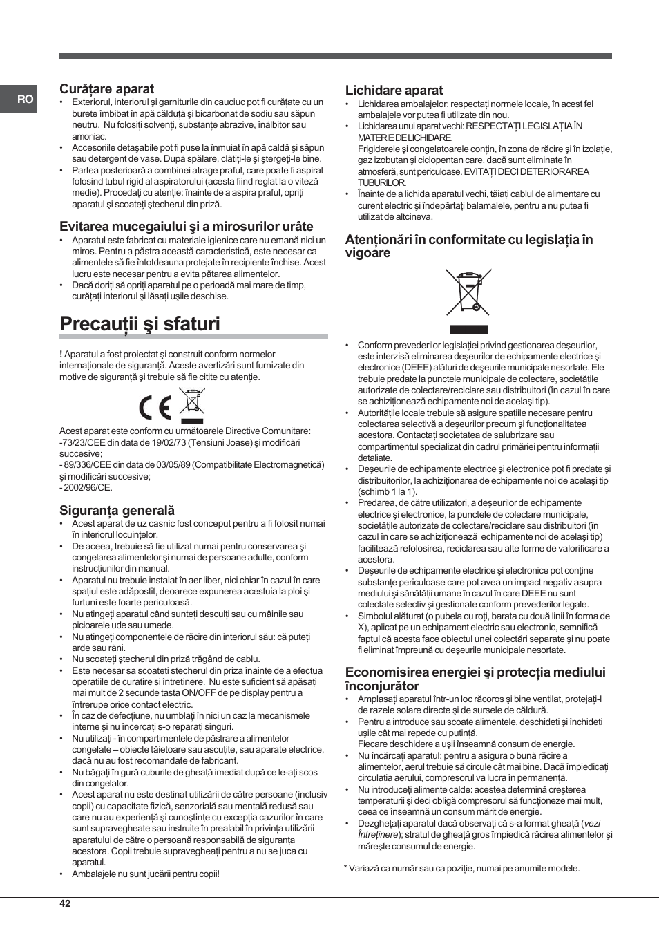Hotpoint Ariston UPSY 1722 F J User Manual | Page 42 / 52