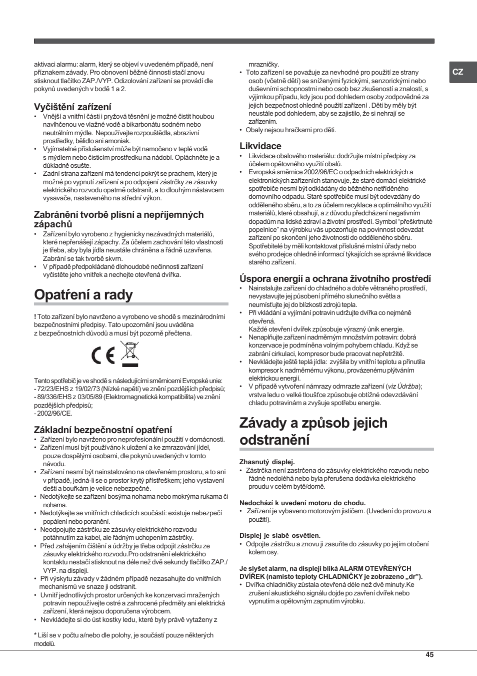 Hotpoint Ariston UPSY 1722 F J User Manual | Page 45 / 52