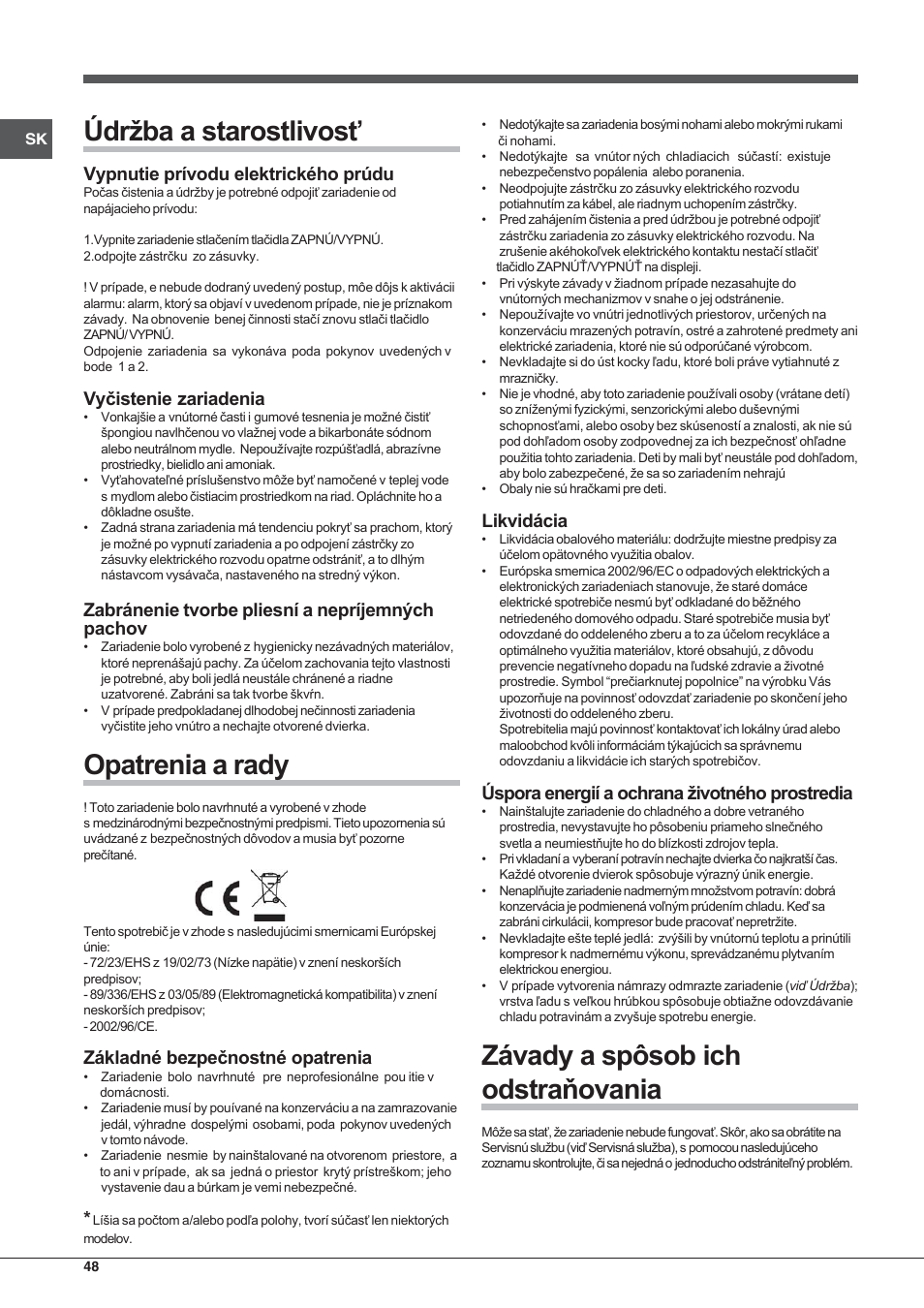 Hotpoint Ariston UPSY 1722 F J User Manual | Page 48 / 52