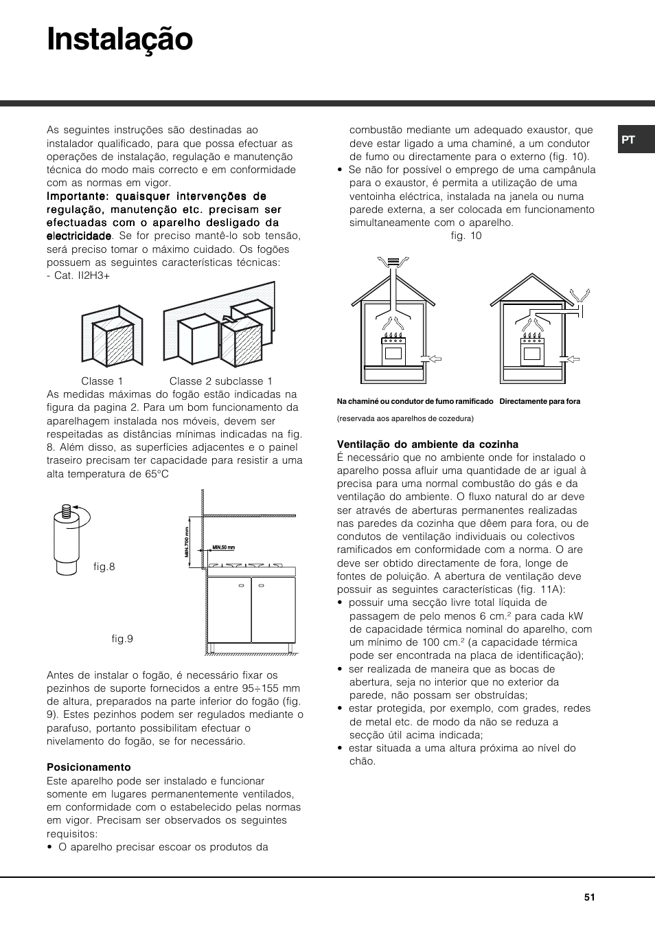 Instalação | Hotpoint Ariston CP97SG1-HA User Manual | Page 51 / 64