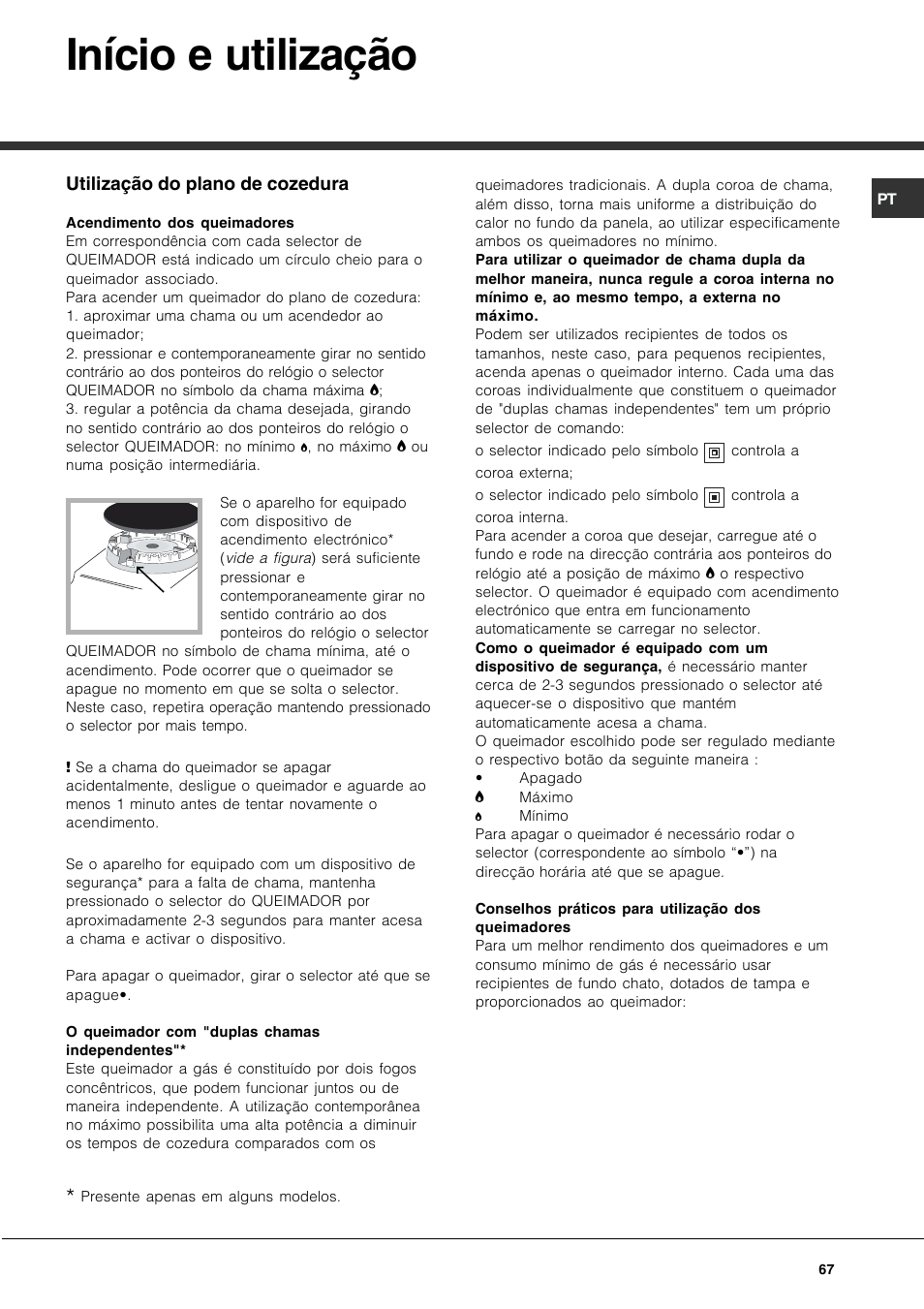 Início e utilização | Hotpoint Ariston CP97SEA-HA User Manual | Page 67 / 76