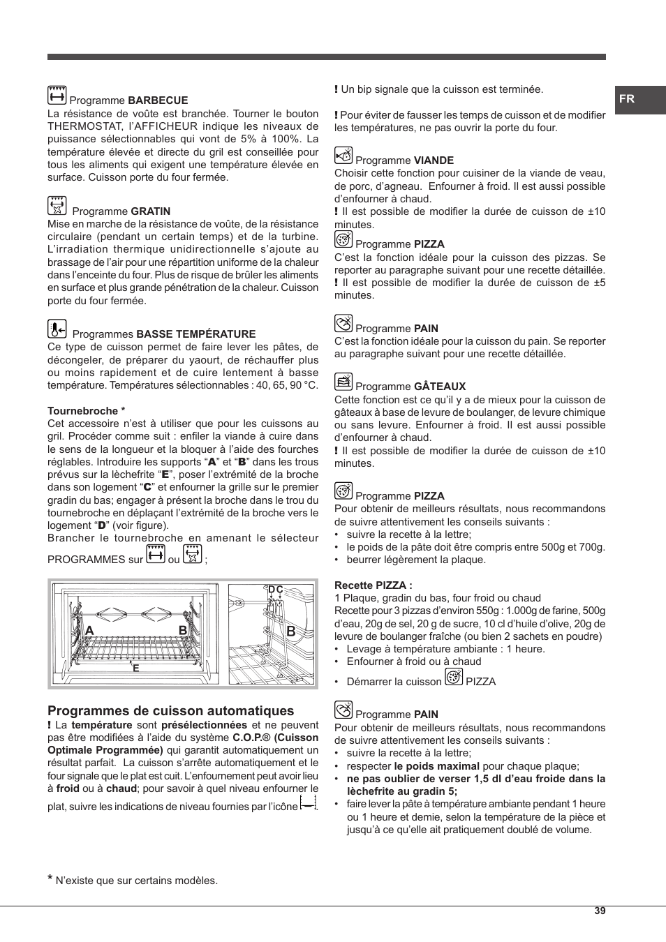 Programmes de cuisson automatiques | Hotpoint Ariston CP97SEA-HA S User Manual | Page 39 / 68
