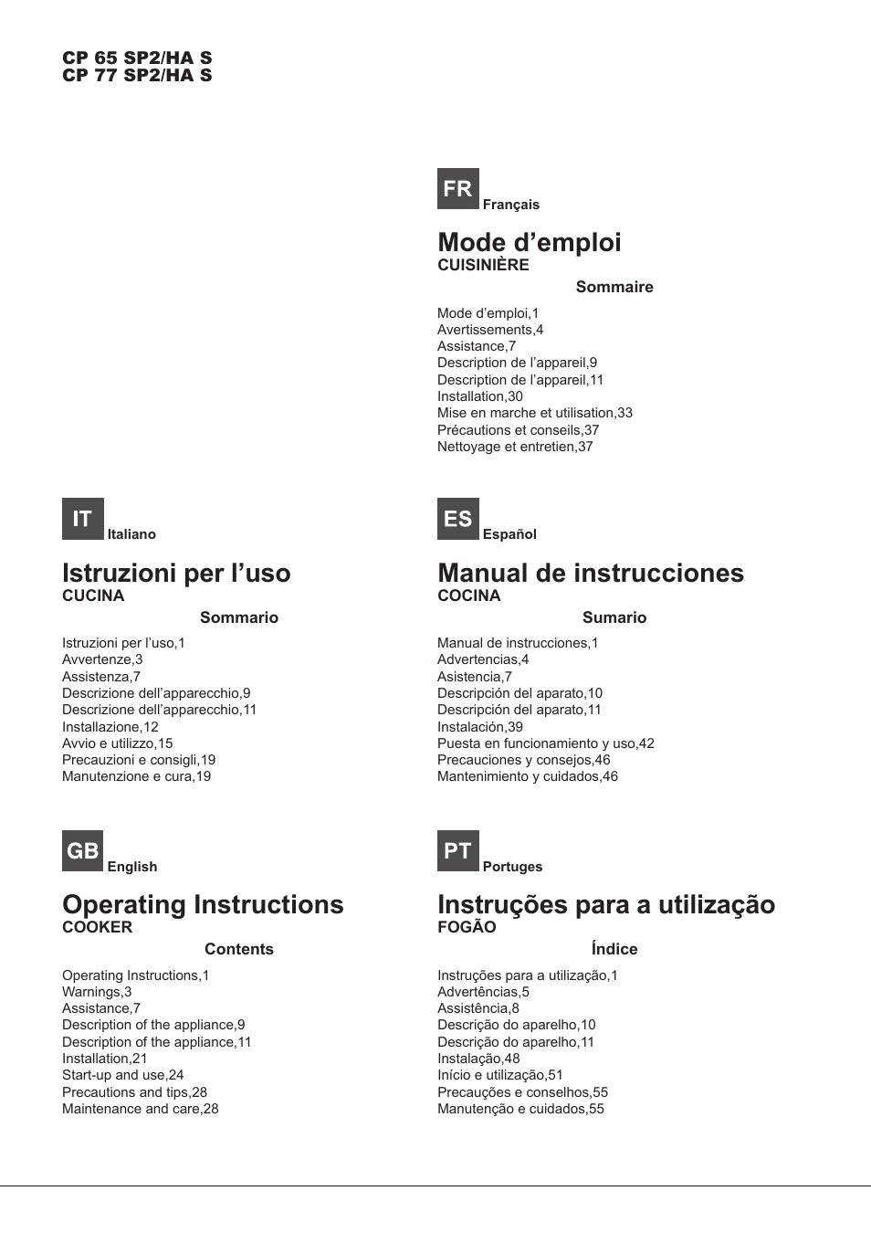 Hotpoint Ariston CP77SP2-HA S User Manual | 64 pages