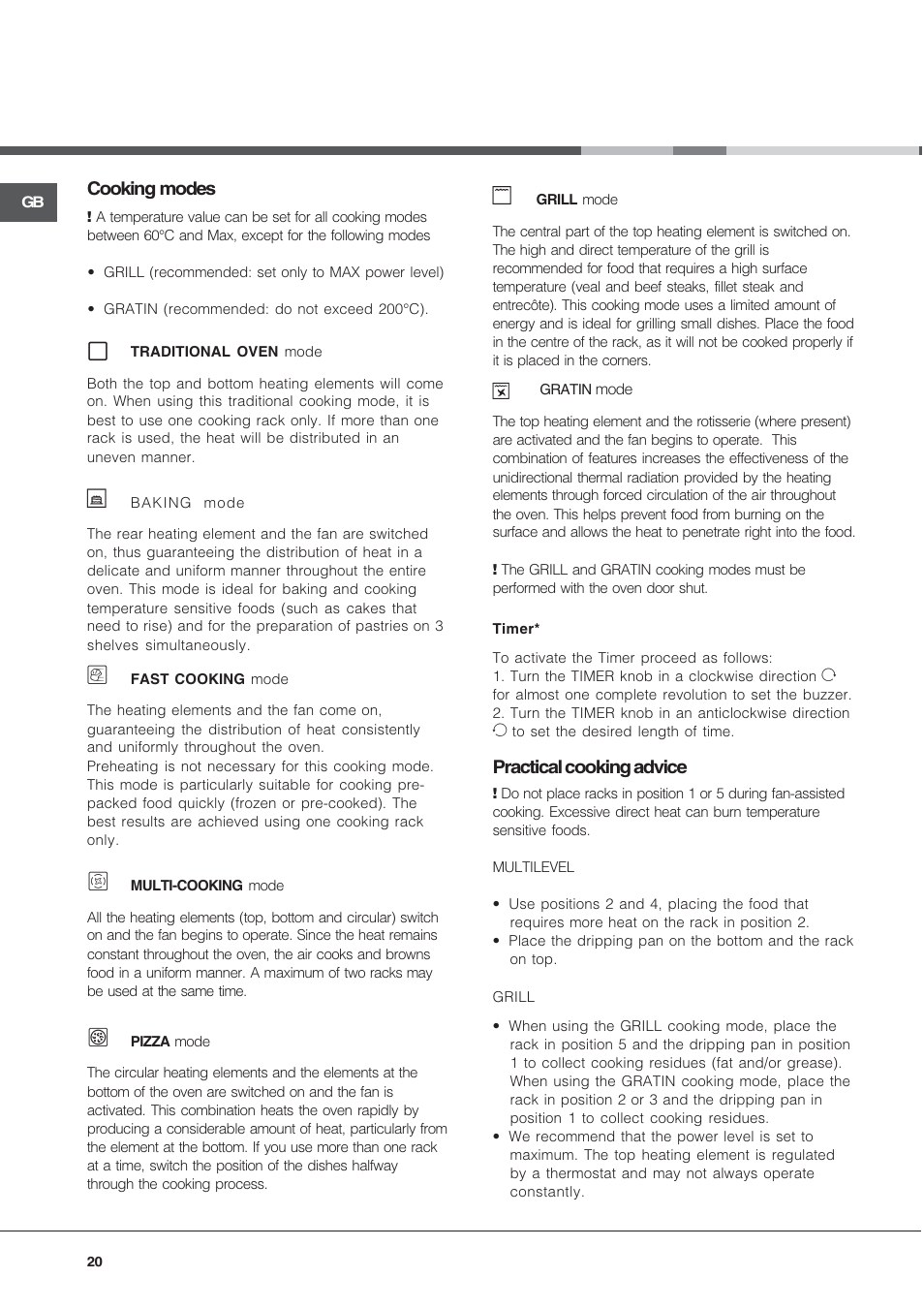 Hotpoint Ariston CX65SP1 (W) I /HA User Manual | Page 20 / 60