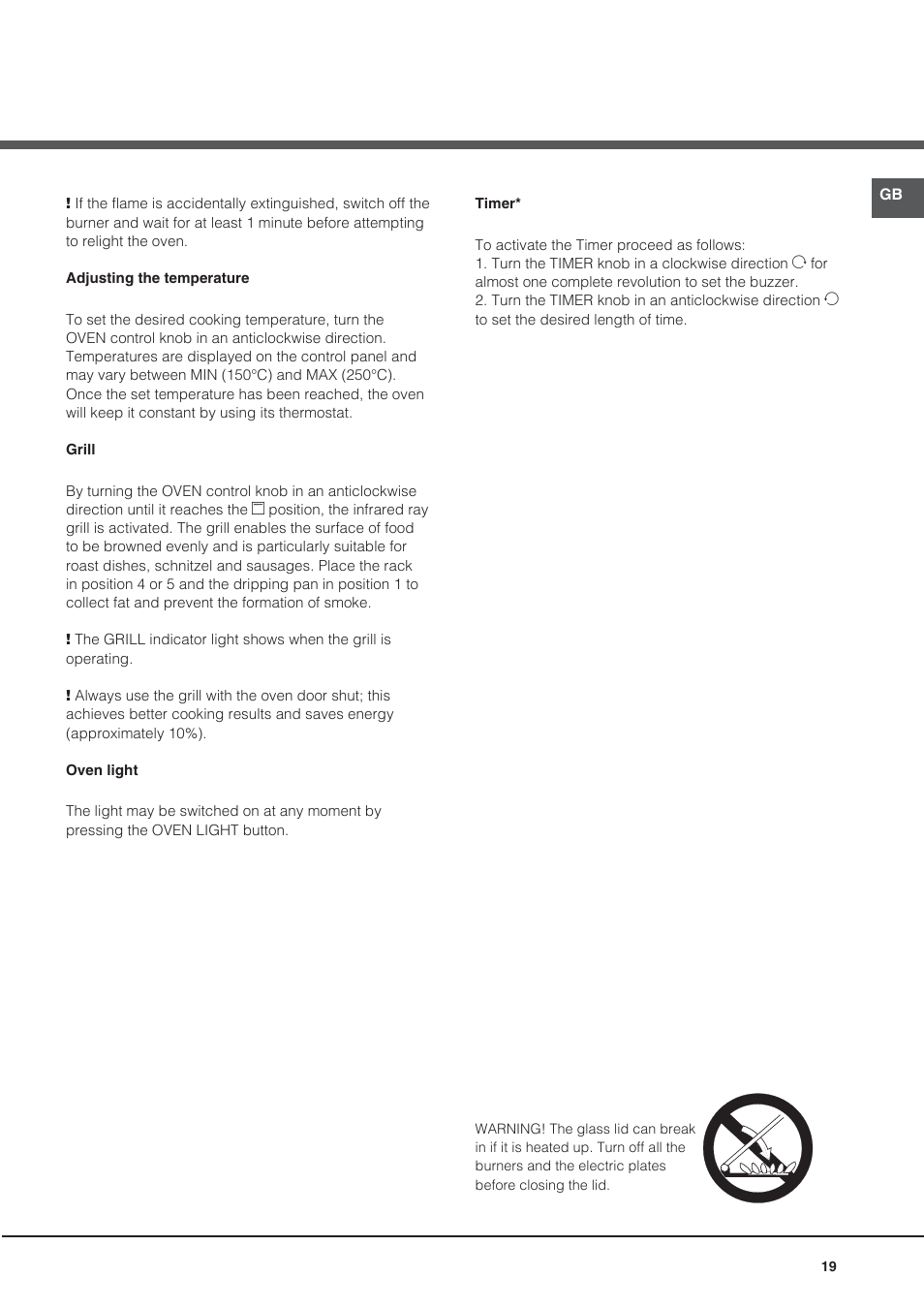 Hotpoint Ariston CG64SG1 (W) I /HA User Manual | Page 19 / 48