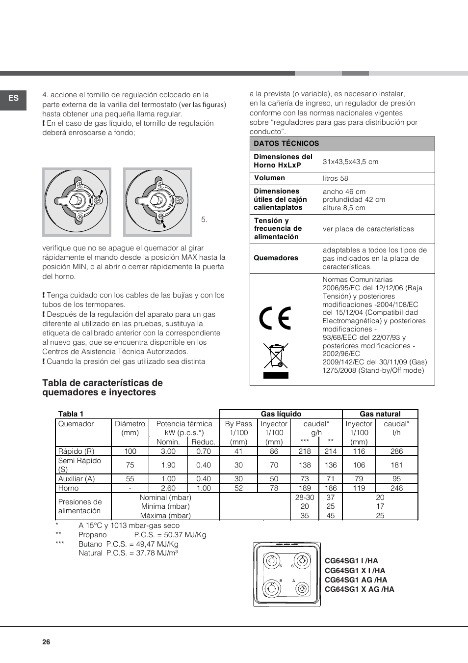 Hotpoint Ariston CG64SG1 (W) I /HA User Manual | Page 26 / 48