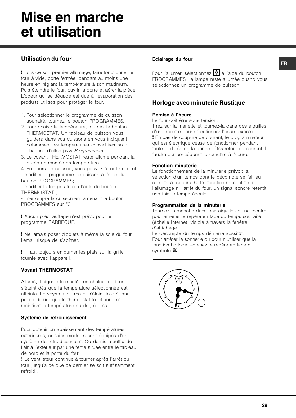 Mise en marche et utilisation | Hotpoint Ariston Deco MHR 940.1 (AN)-HA User Manual | Page 29 / 80