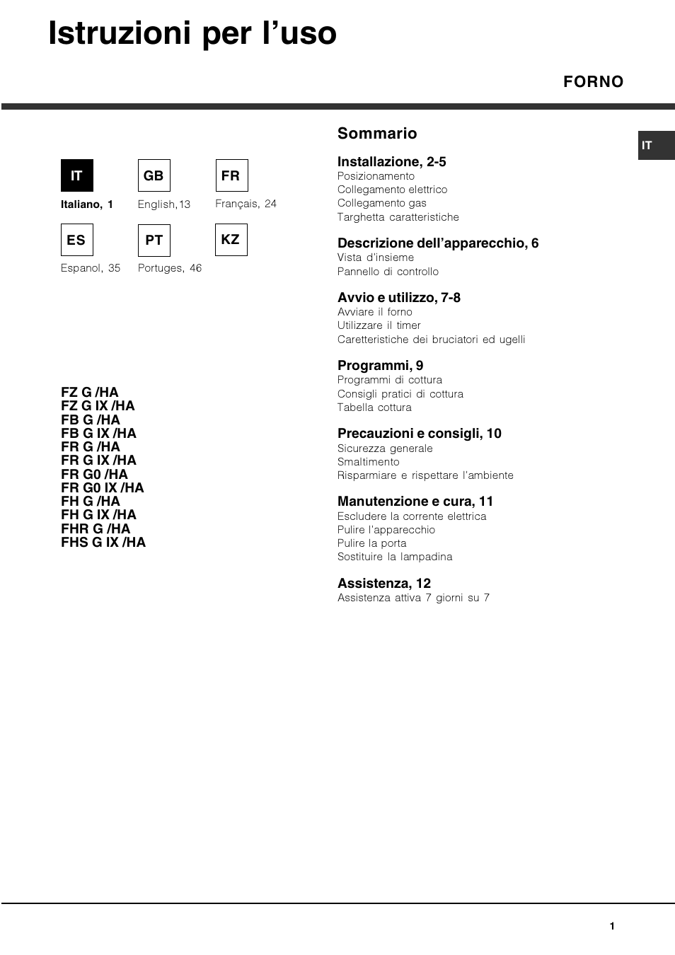 Hotpoint Ariston Deco FHR G (AN)-HA User Manual | 68 pages