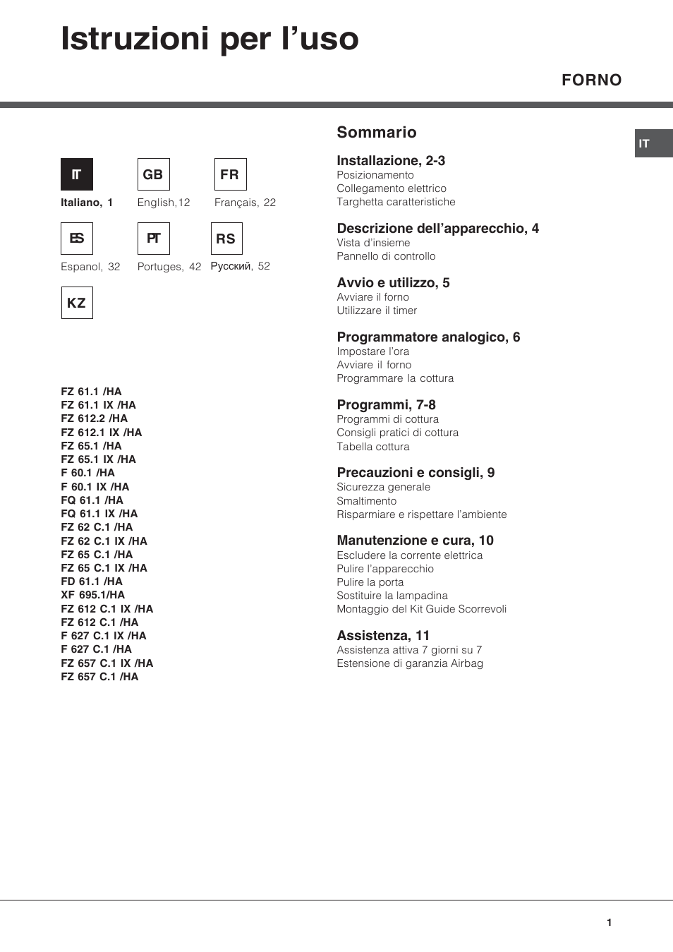 Hotpoint Ariston Diamond FD 61.1 (SL)-HA User Manual | 72 pages