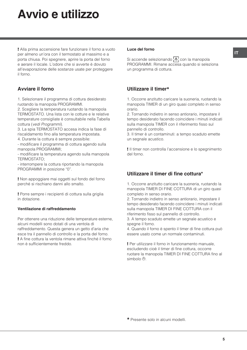 Avvio e utilizzo | Hotpoint Ariston Diamond FD 61.1 (SL)-HA User Manual | Page 5 / 72