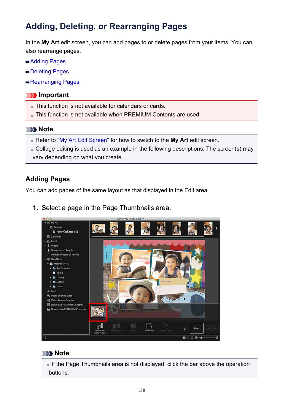 Adding, deleting, or rearranging pages | Canon PIXMA MG2440 User Manual | Page 138 / 335