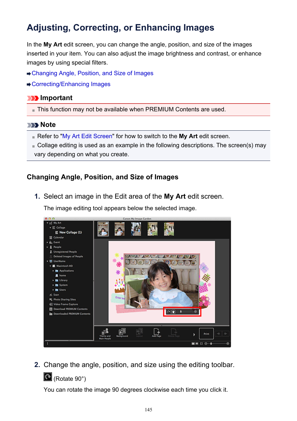 Adjusting, correcting, or enhancing images | Canon PIXMA MG2440 User Manual | Page 145 / 335