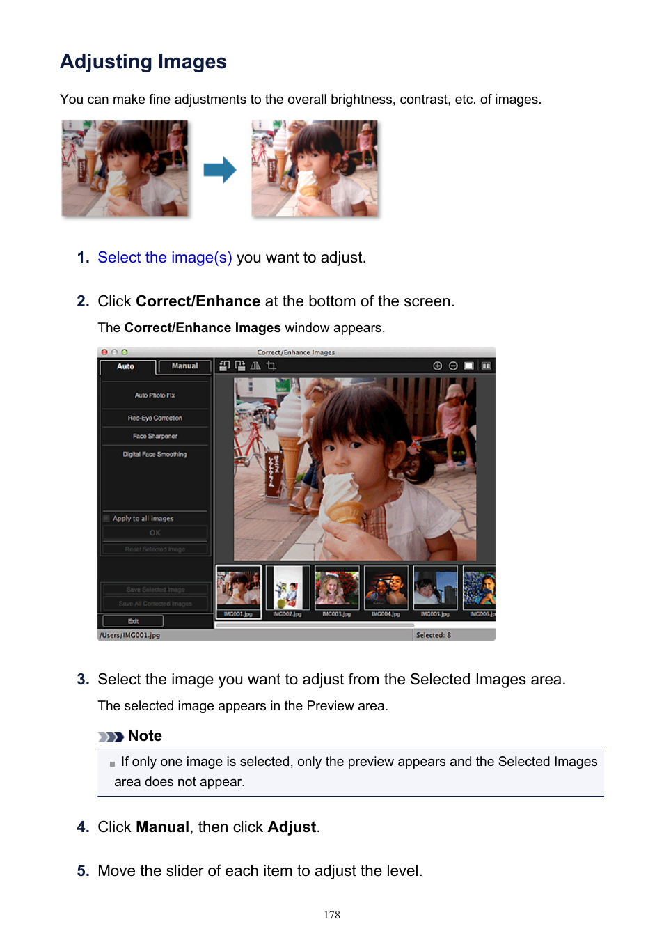 Adjusting images | Canon PIXMA MG2440 User Manual | Page 178 / 335