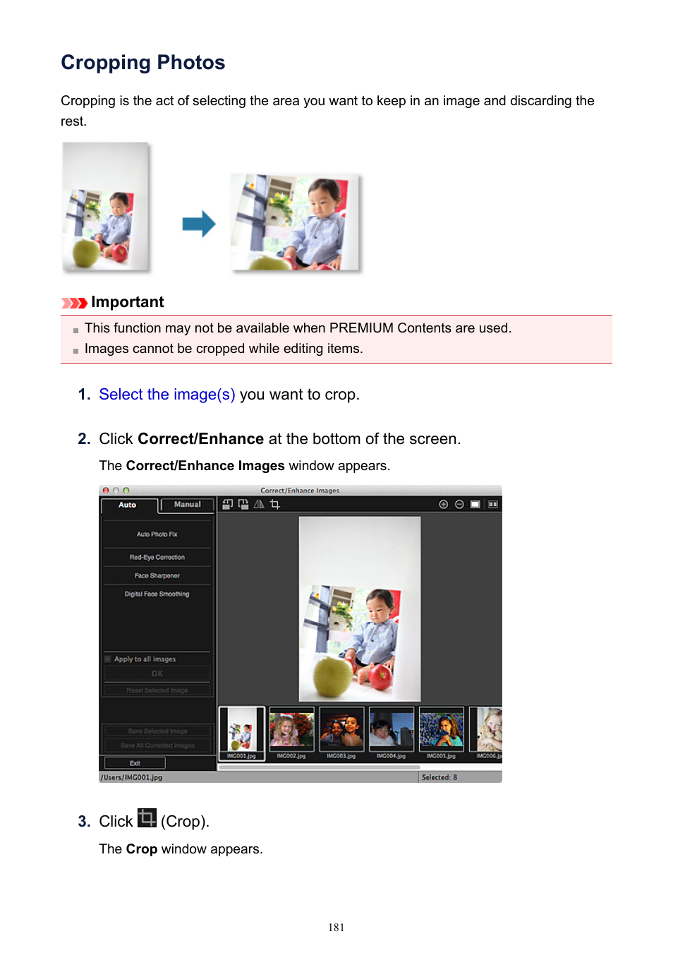 Cropping photos | Canon PIXMA MG2440 User Manual | Page 181 / 335