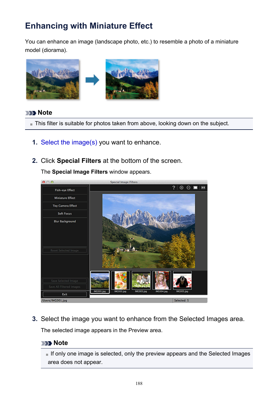 Enhancing with miniature effect | Canon PIXMA MG2440 User Manual | Page 188 / 335