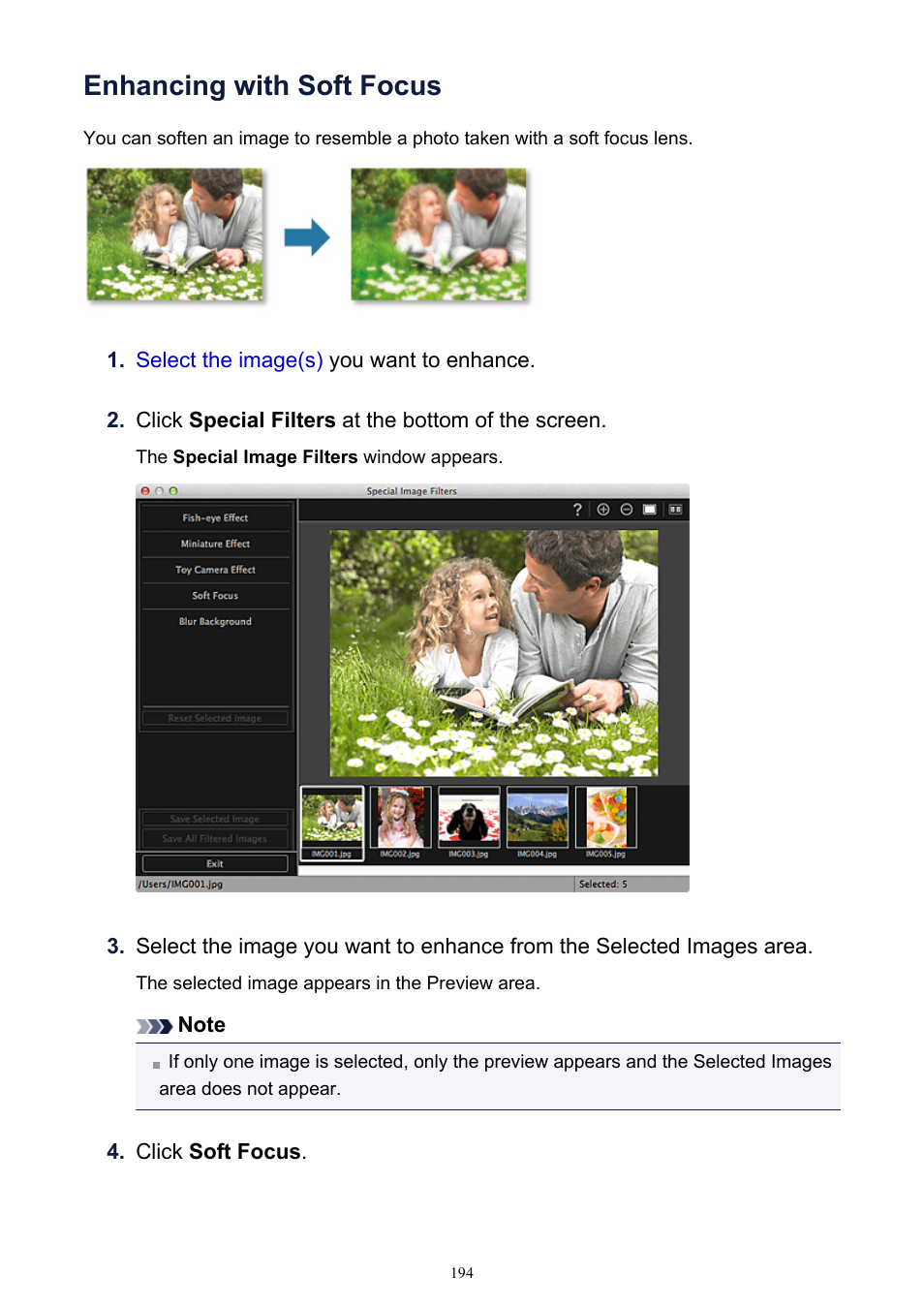 Enhancing with soft focus | Canon PIXMA MG2440 User Manual | Page 194 / 335