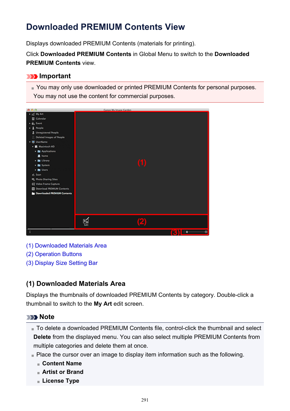 Downloaded premium contents view | Canon PIXMA MG2440 User Manual | Page 291 / 335