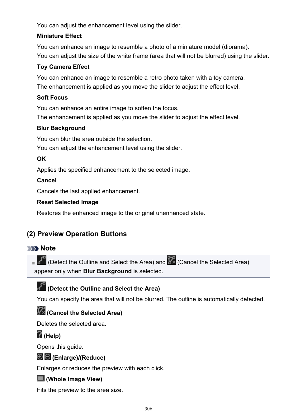 2) preview operation buttons | Canon PIXMA MG2440 User Manual | Page 306 / 335