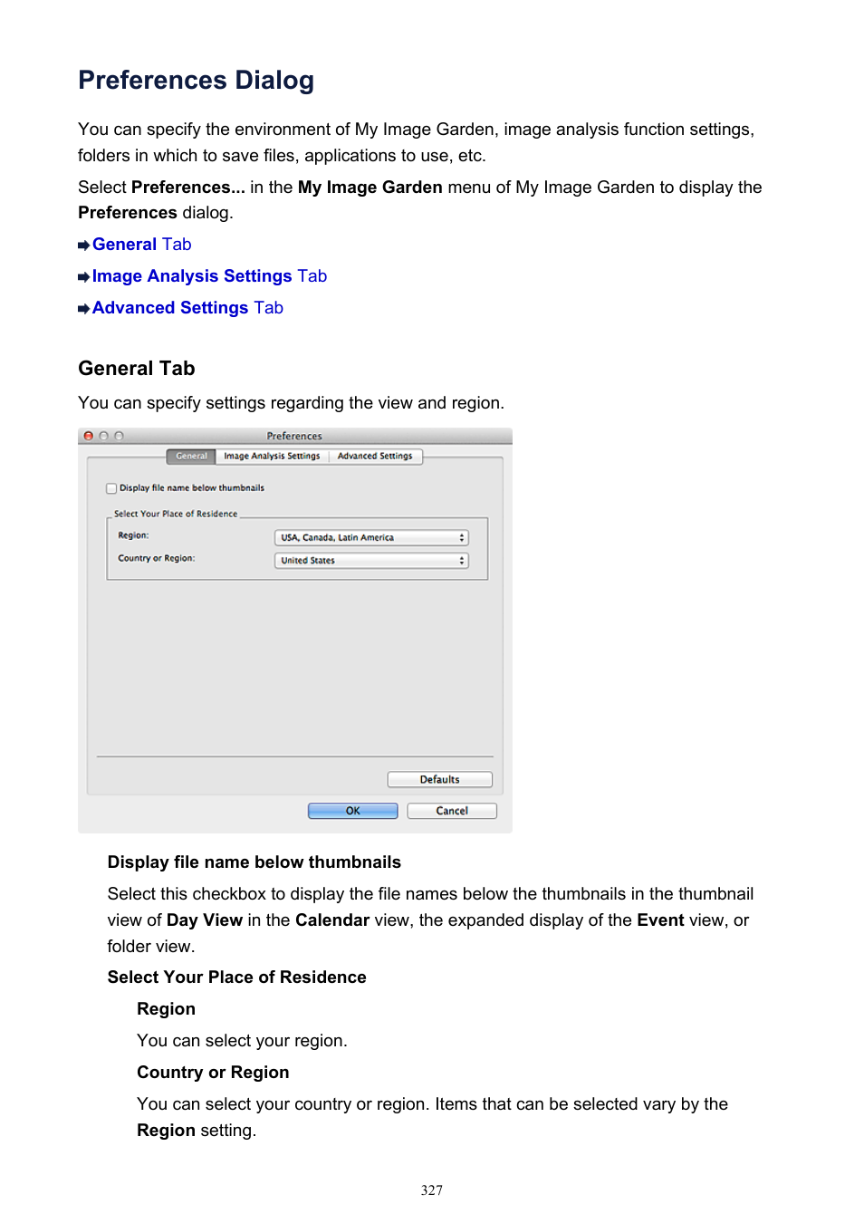 Preferences dialog | Canon PIXMA MG2440 User Manual | Page 327 / 335