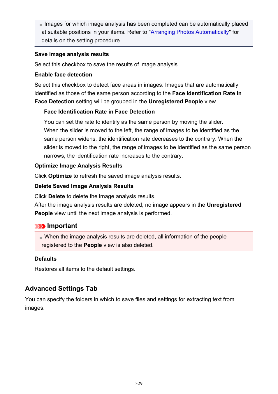 Menu. refer to, Advanced settings tab, Advanced settings | On the | Canon PIXMA MG2440 User Manual | Page 329 / 335