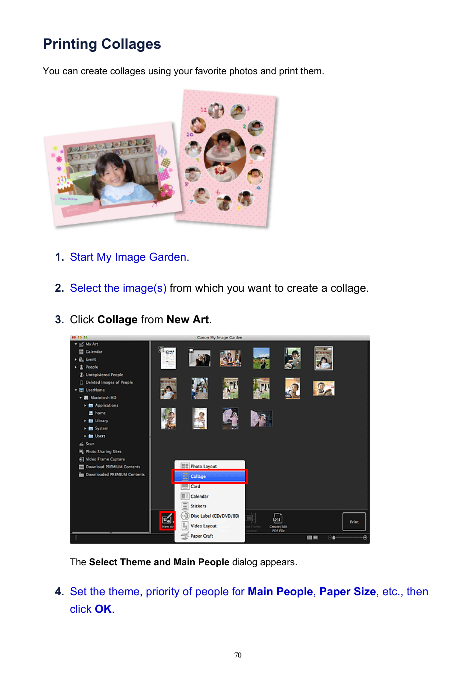 Printing collages | Canon PIXMA MG2440 User Manual | Page 70 / 335