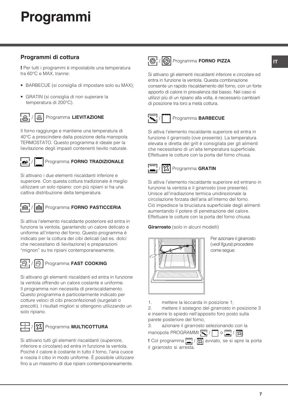 Programmi | Hotpoint Ariston Diamond FD 83.1 (MR)-HA User Manual | Page 7 / 68