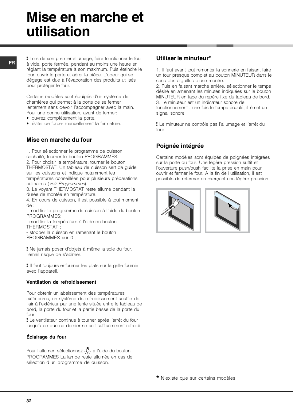 Mise en marche et utilisation | Hotpoint Ariston Luce FKS 610 X-HA User Manual | Page 32 / 80