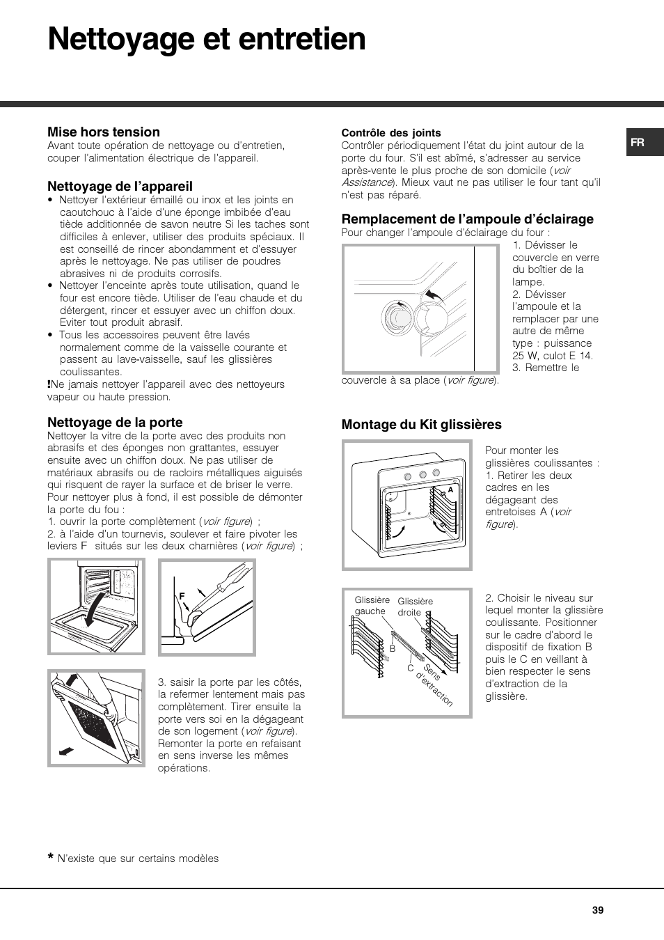 Nettoyage et entretien | Hotpoint Ariston Luce FKS 610 X-HA User Manual | Page 39 / 80