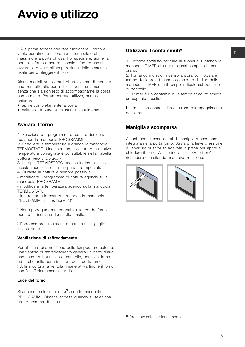 Avvio e utilizzo | Hotpoint Ariston Luce FKS 610 X-HA User Manual | Page 5 / 80