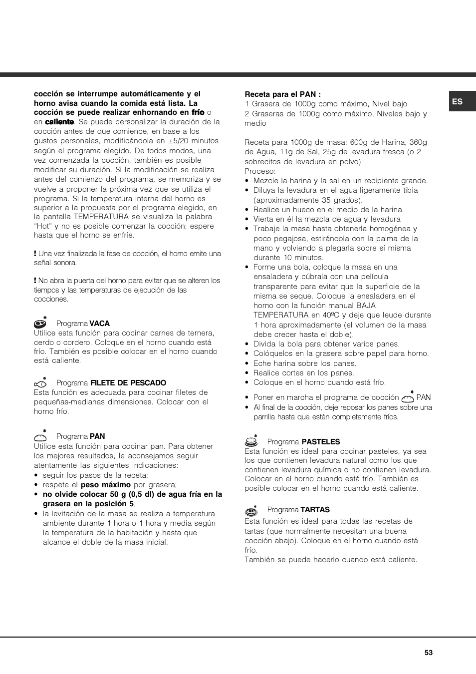 Hotpoint Ariston Luce FK 103E.20 X-HA User Manual | Page 53 / 76