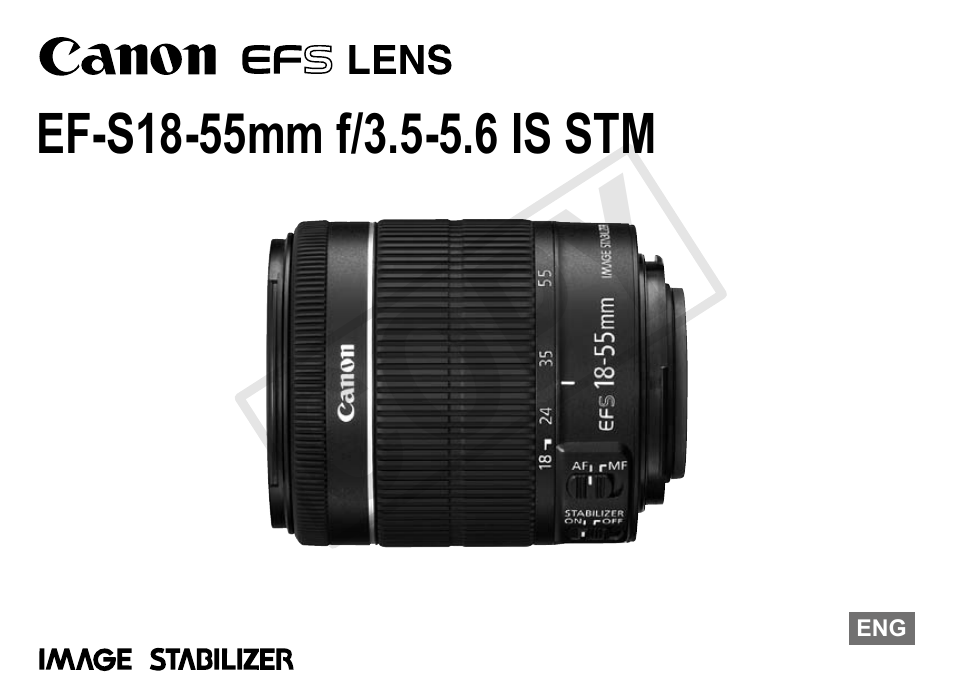 Canon EF-S 18-55mm f3.5-5.6 IS STM User Manual | 14 pages