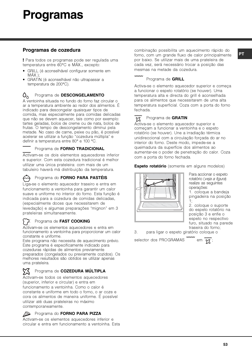 Programas | Hotpoint Ariston Luce FK 83 X-HA User Manual | Page 53 / 72