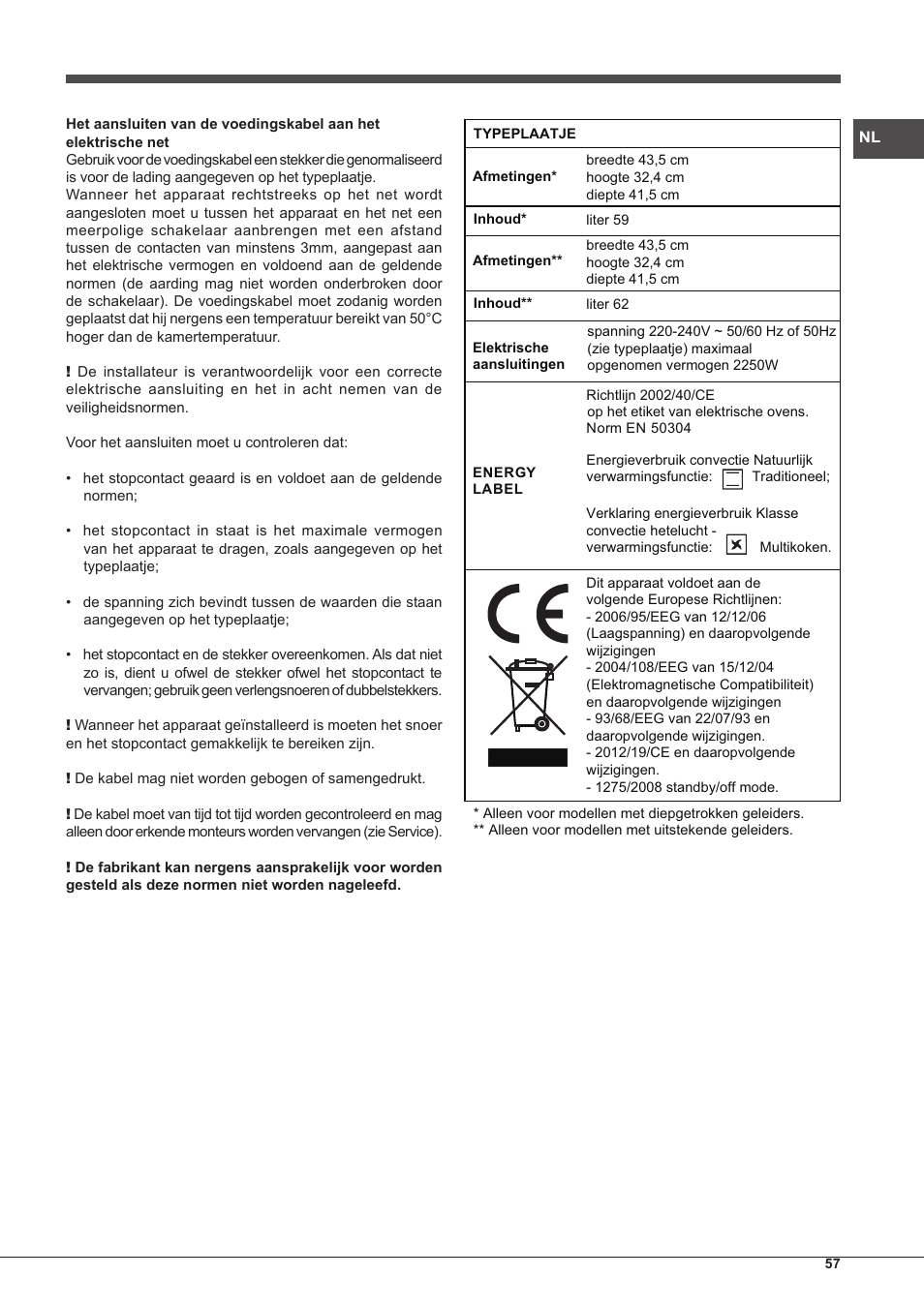 Hotpoint Ariston Style FH 51 (BK)-HA User Manual | Page 57 / 76