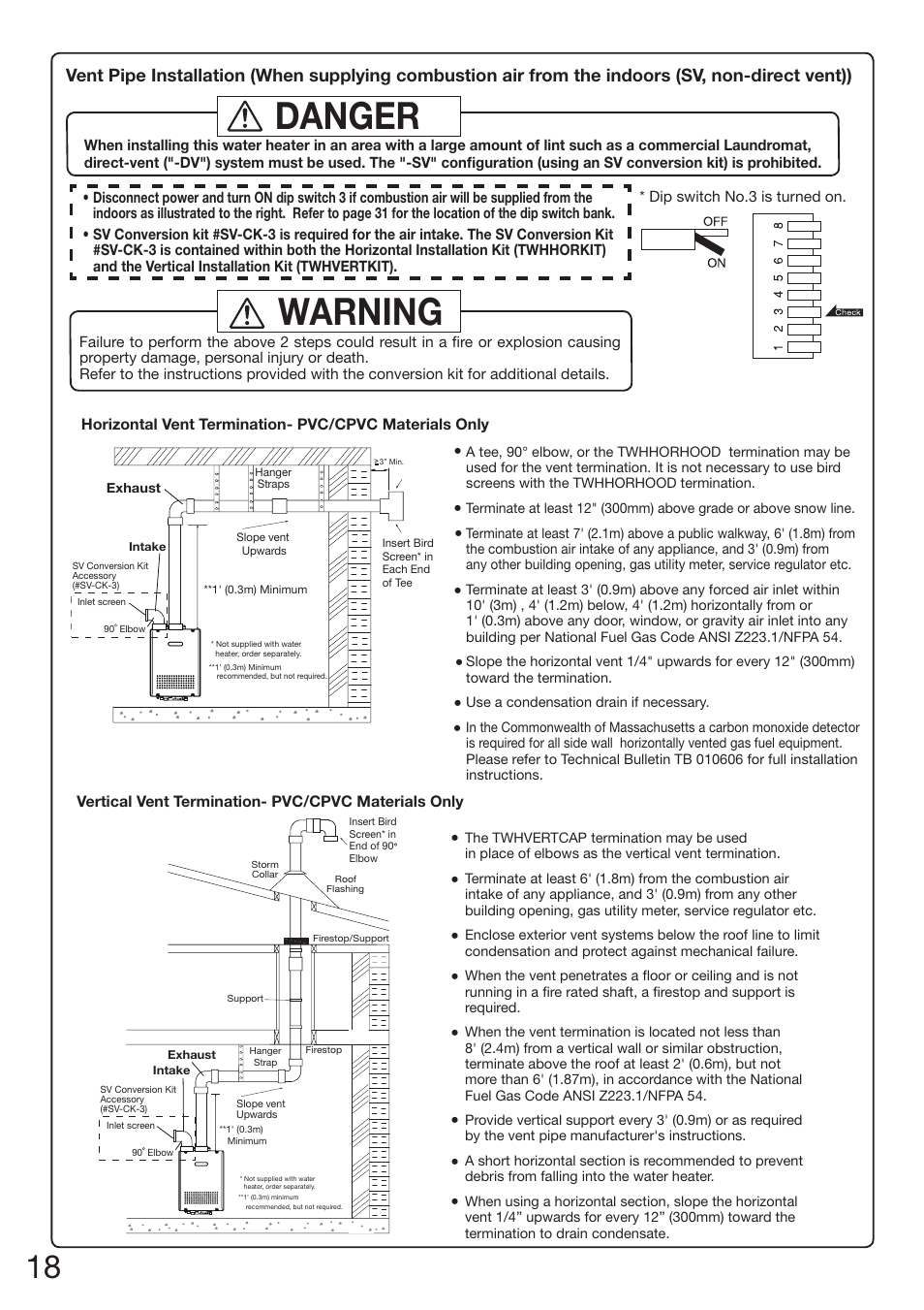 Warning, Danger | Electrolux EN18WI30LS User Manual | Page 20 / 84