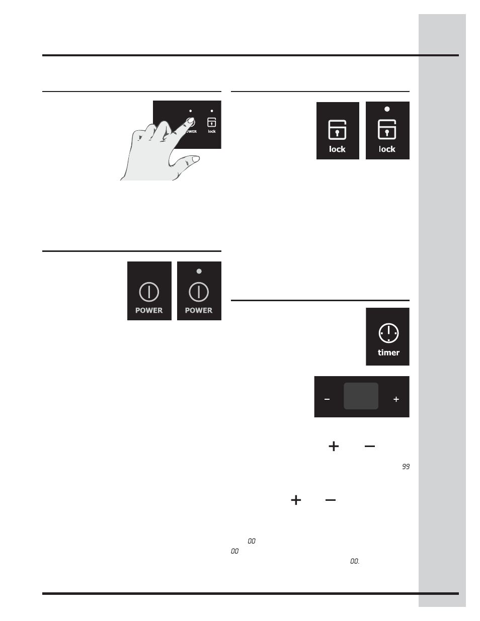 Main cooktop controls | Electrolux EW30IC60LB User Manual | Page 9 / 20