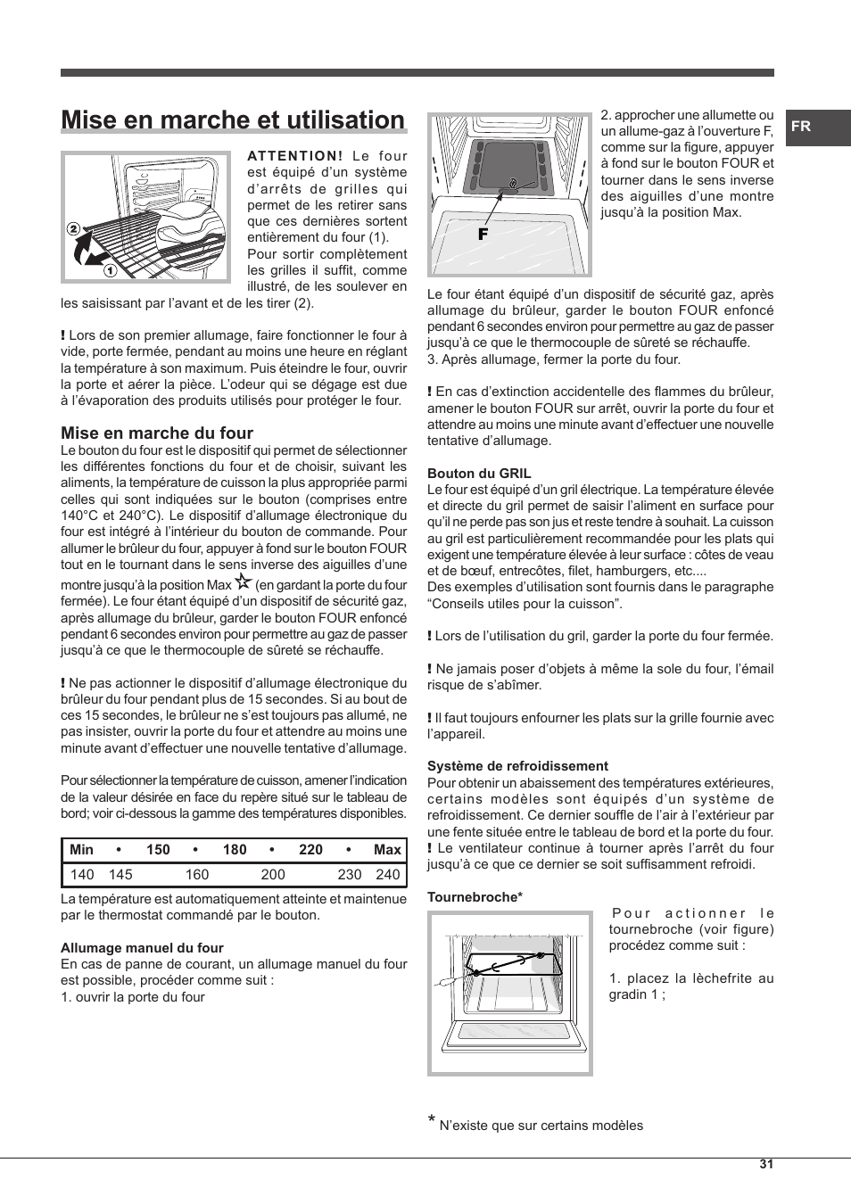 Mise en marche et utilisation, Mise en marche du four | Hotpoint Ariston FH G /HA S User Manual | Page 31 / 80