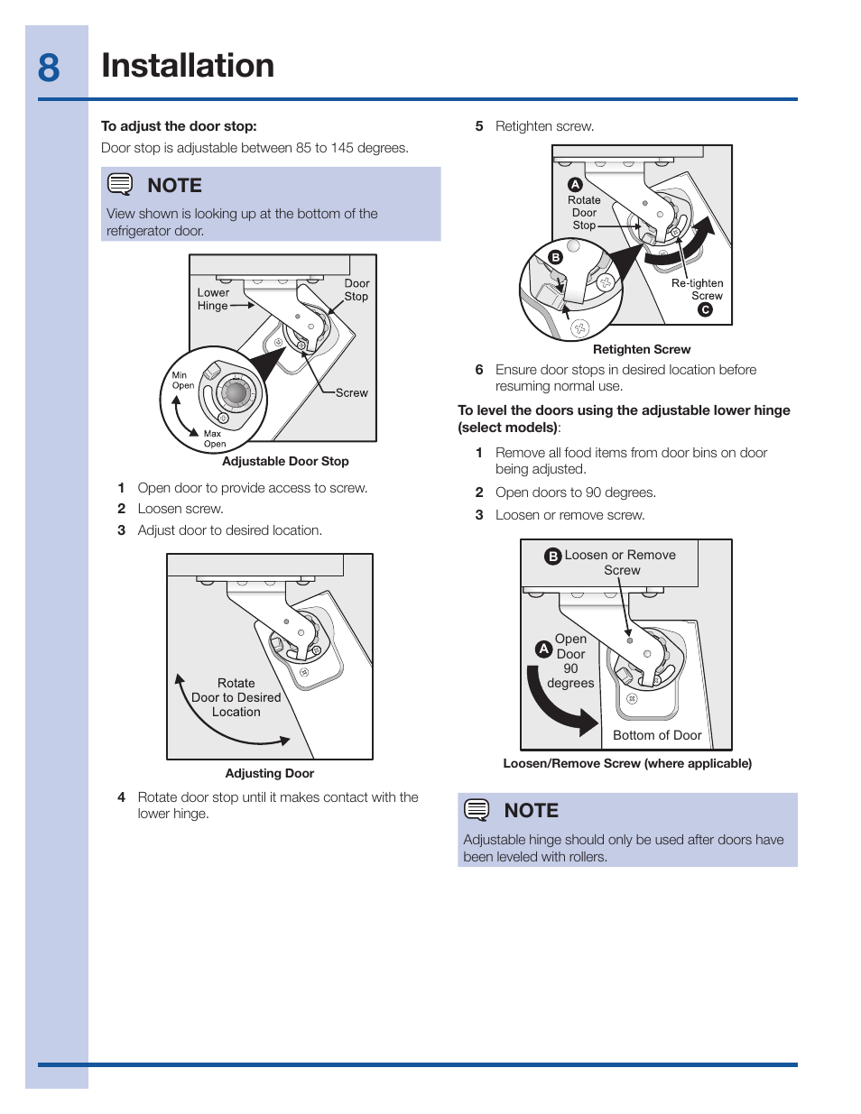 Installation | Electrolux EI27BS26JS User Manual | Page 8 / 38