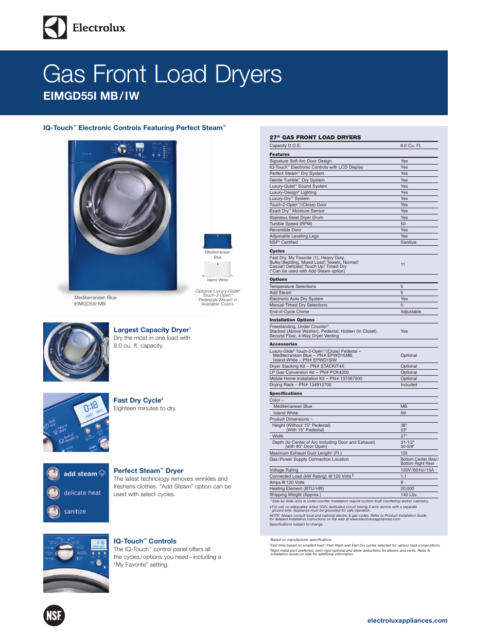 Electrolux EIMGD55IMB User Manual | 2 pages