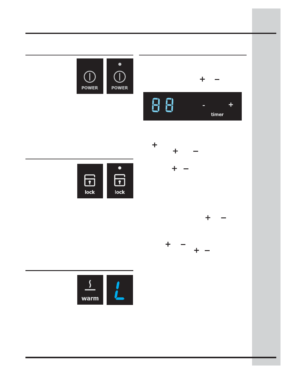 Main cooktop controls | Electrolux EI36EC45KB User Manual | Page 9 / 18