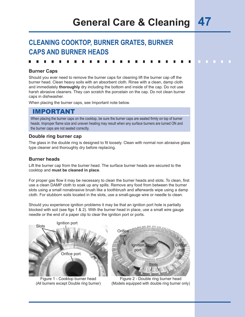 General care & cleaning, Important | Electrolux EW30GS65GS User Manual | Page 47 / 52
