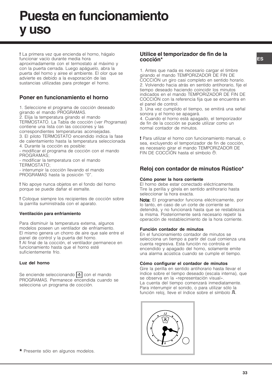 Puesta en funcionamiento y uso | Hotpoint Ariston FH 62 /HA User Manual | Page 33 / 64