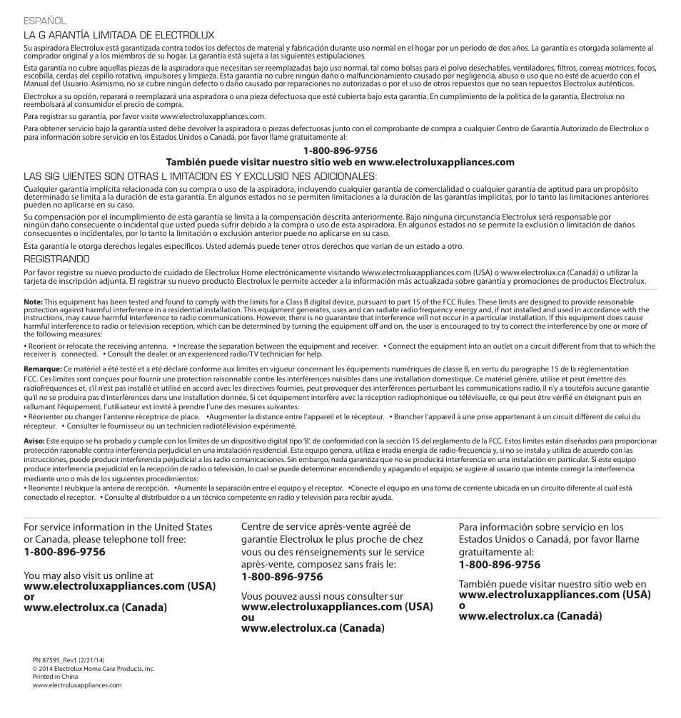 Electrolux EL2022A User Manual | Page 12 / 12